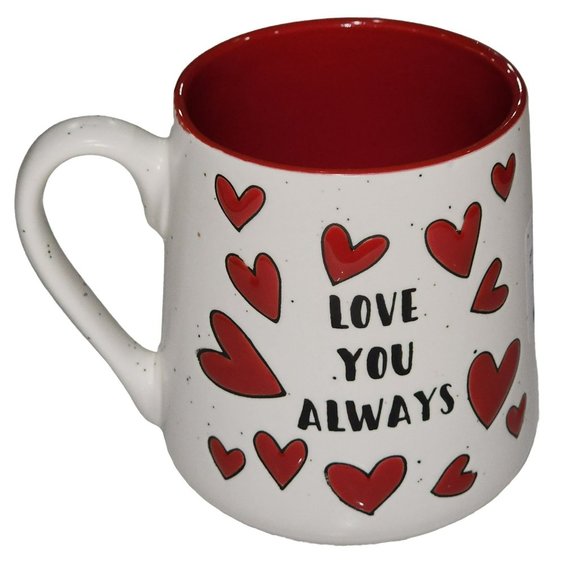 Sheffield Home Red Hearts Ceramic Coffee Mug‎  Love You Always 16oz - Picture 7 of 16